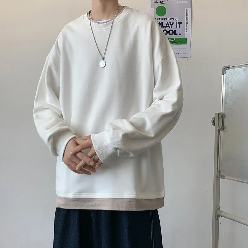 Men's Loose Round Neck Pullover T-shirt