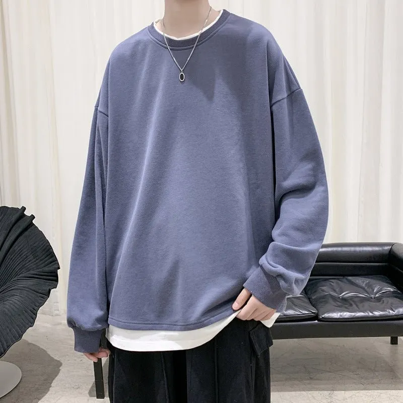 Men's Loose Round Neck Pullover T-shirt