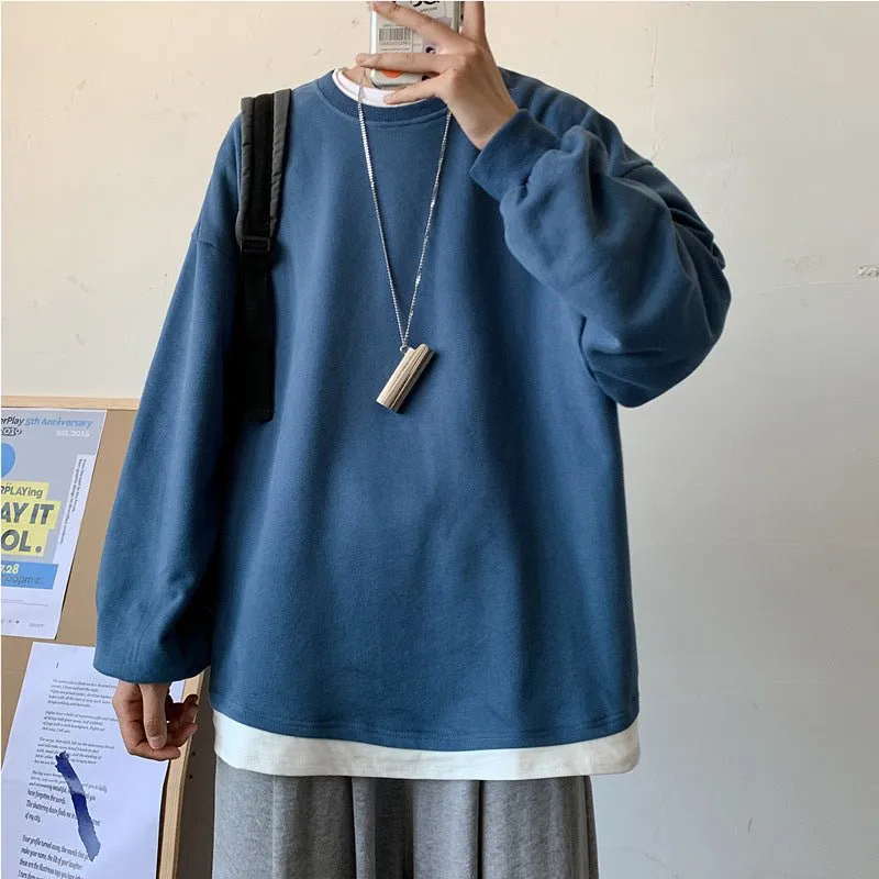Men's Loose Round Neck Pullover T-shirt