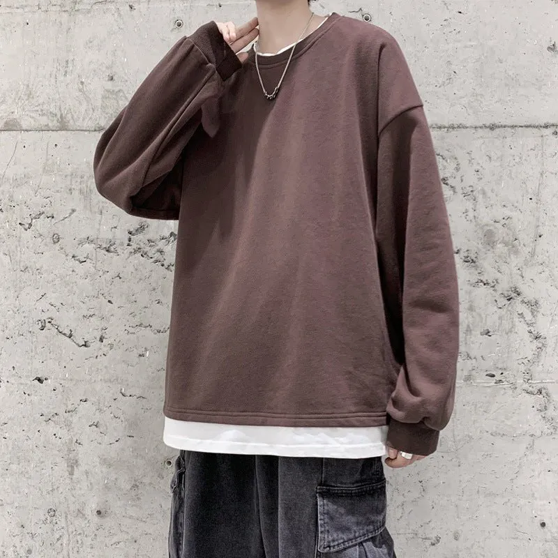 Men's Loose Round Neck Pullover T-shirt