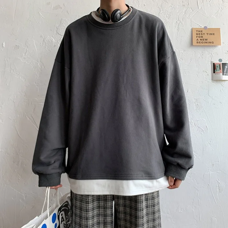 Men's Loose Round Neck Pullover T-shirt