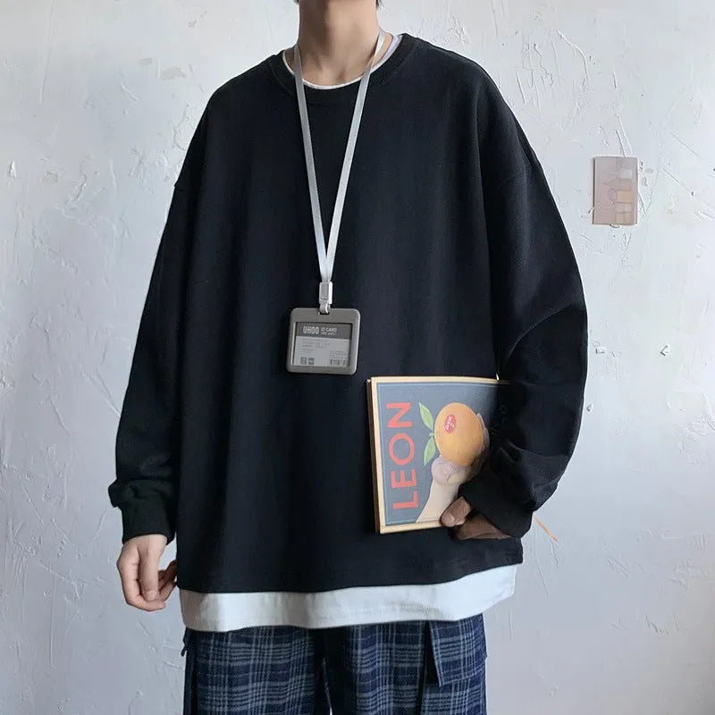 Men's Loose Round Neck Pullover T-shirt