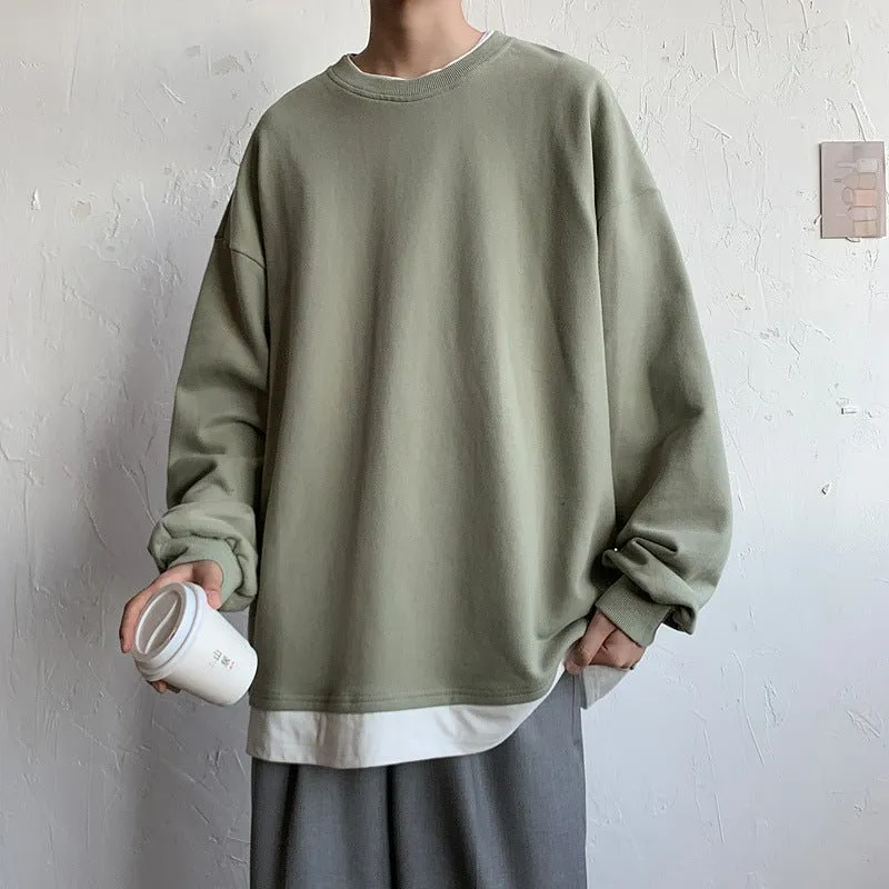 Men's Loose Round Neck Pullover T-shirt