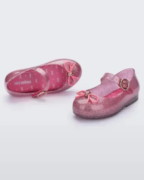 Mini Melissa Sweet Love Pink Glitter Shoes
