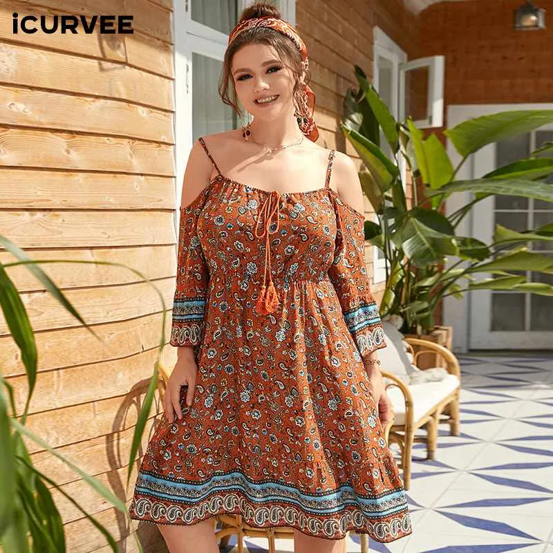Off Shoulder Printed Bohemian Summer Sundress