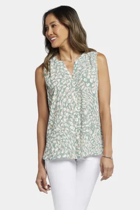 Sleeveless Pintuck Blouse Graphic Print | Endless Sea
