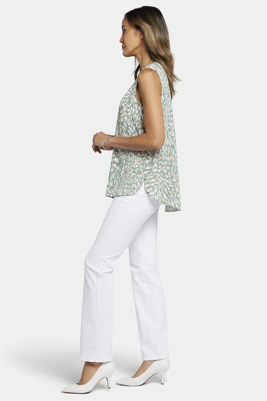 Sleeveless Pintuck Blouse Graphic Print | Endless Sea