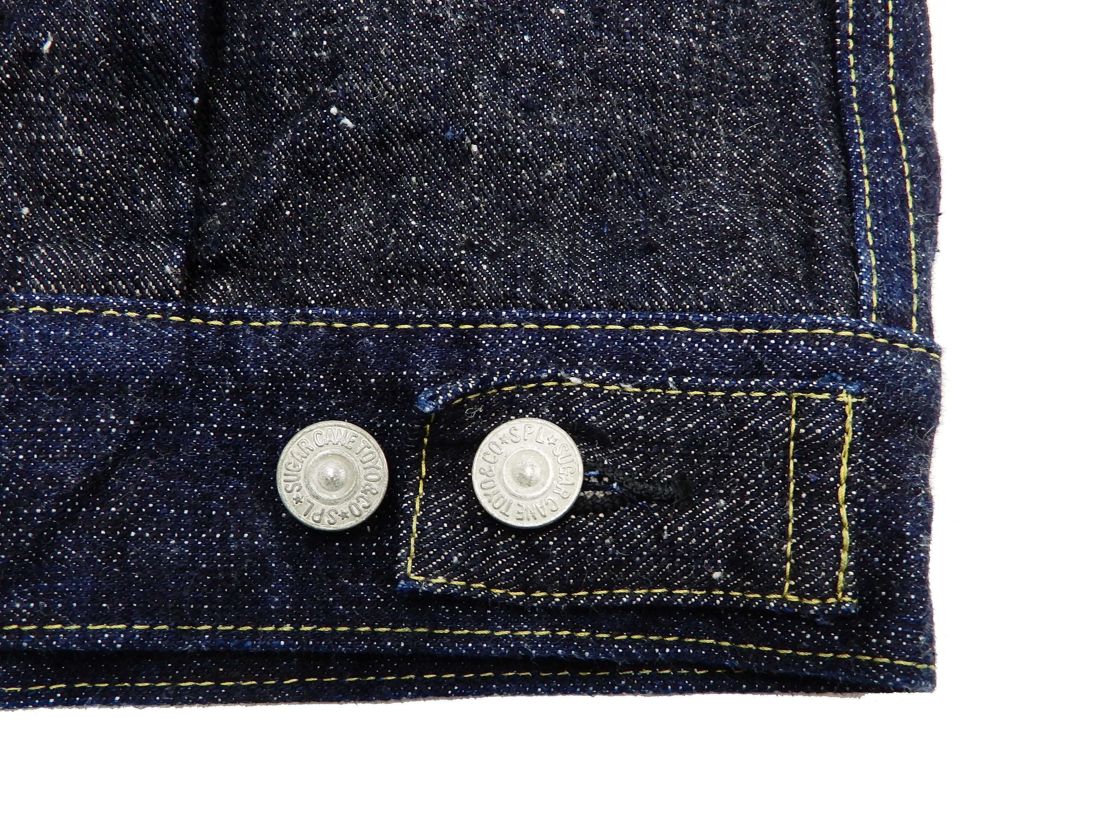 Sugar Cane Jacket Men's Mixed Denim Panel Colour Block Jean Jacket SC10701 One-Wash