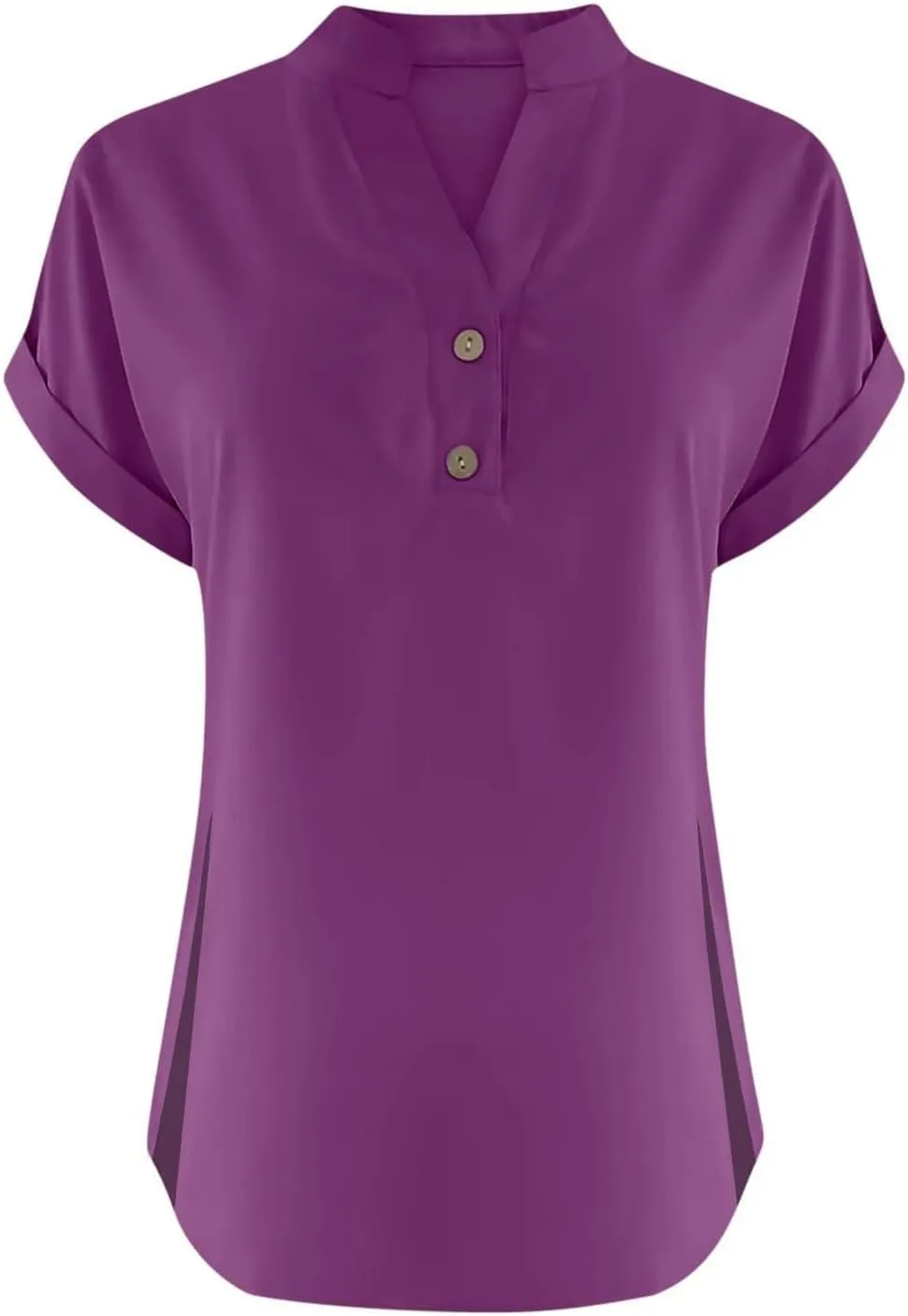 Summer Tops for Women,2025 Trendy Short Sleeve Cotton Linen Shirt Casual Button v Neck Tunic Blouses Outfits