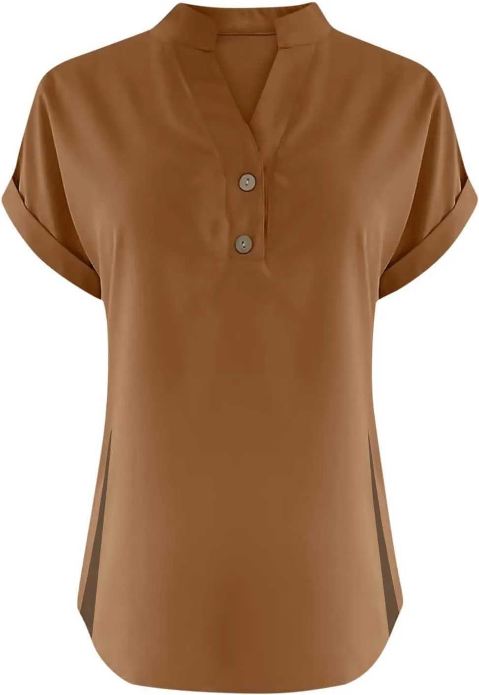 Summer Tops for Women,2025 Trendy Short Sleeve Cotton Linen Shirt Casual Button v Neck Tunic Blouses Outfits