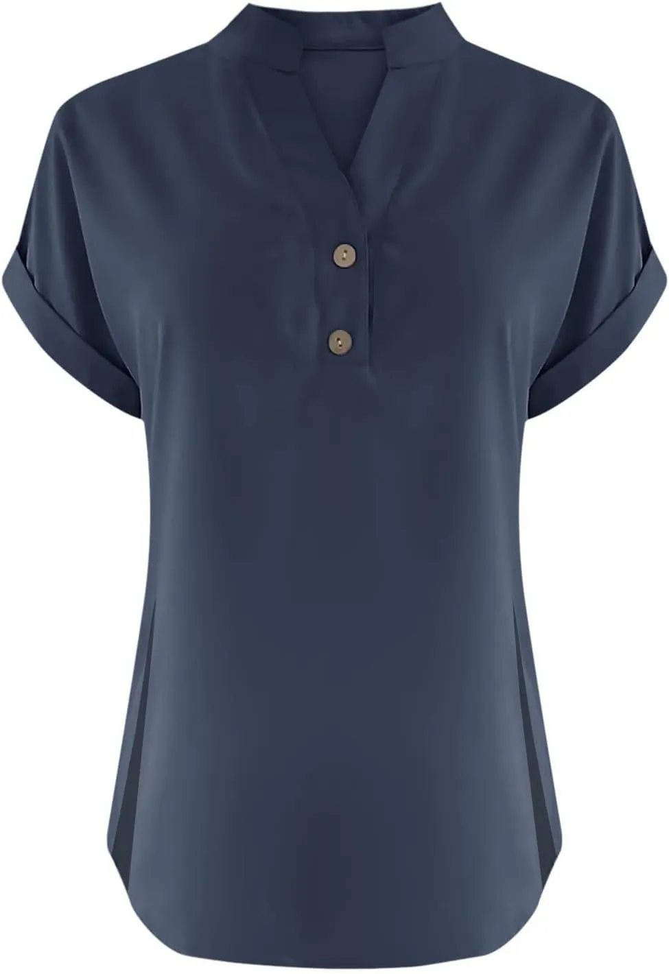 Summer Tops for Women,2025 Trendy Short Sleeve Cotton Linen Shirt Casual Button v Neck Tunic Blouses Outfits