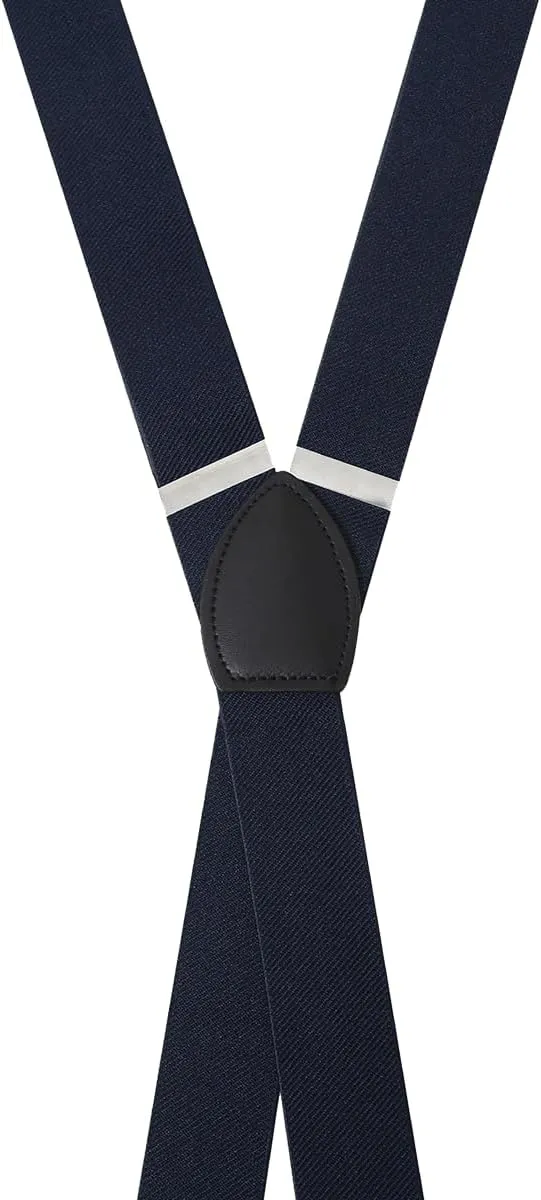 Suspender Braces - Classic Elastic Mens Dress Suspenders w/Adjustable Straps - Luxury Clip On Suspenders for Men
