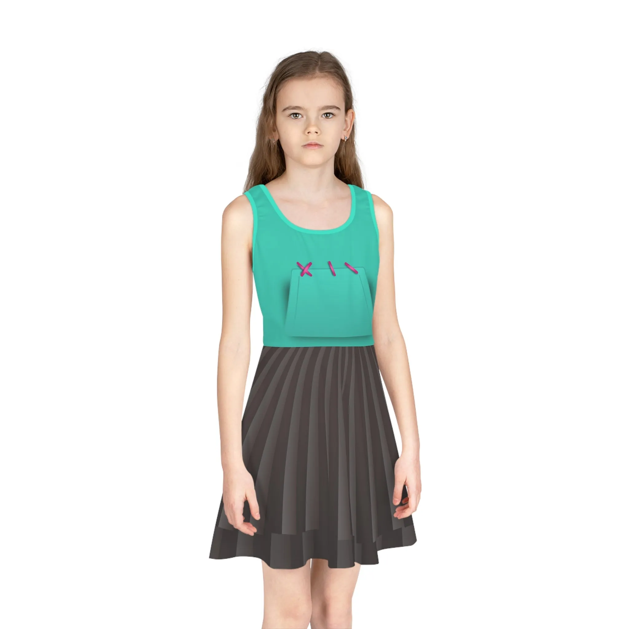 The Glitch Racer Girls' Sleeveless Sundress