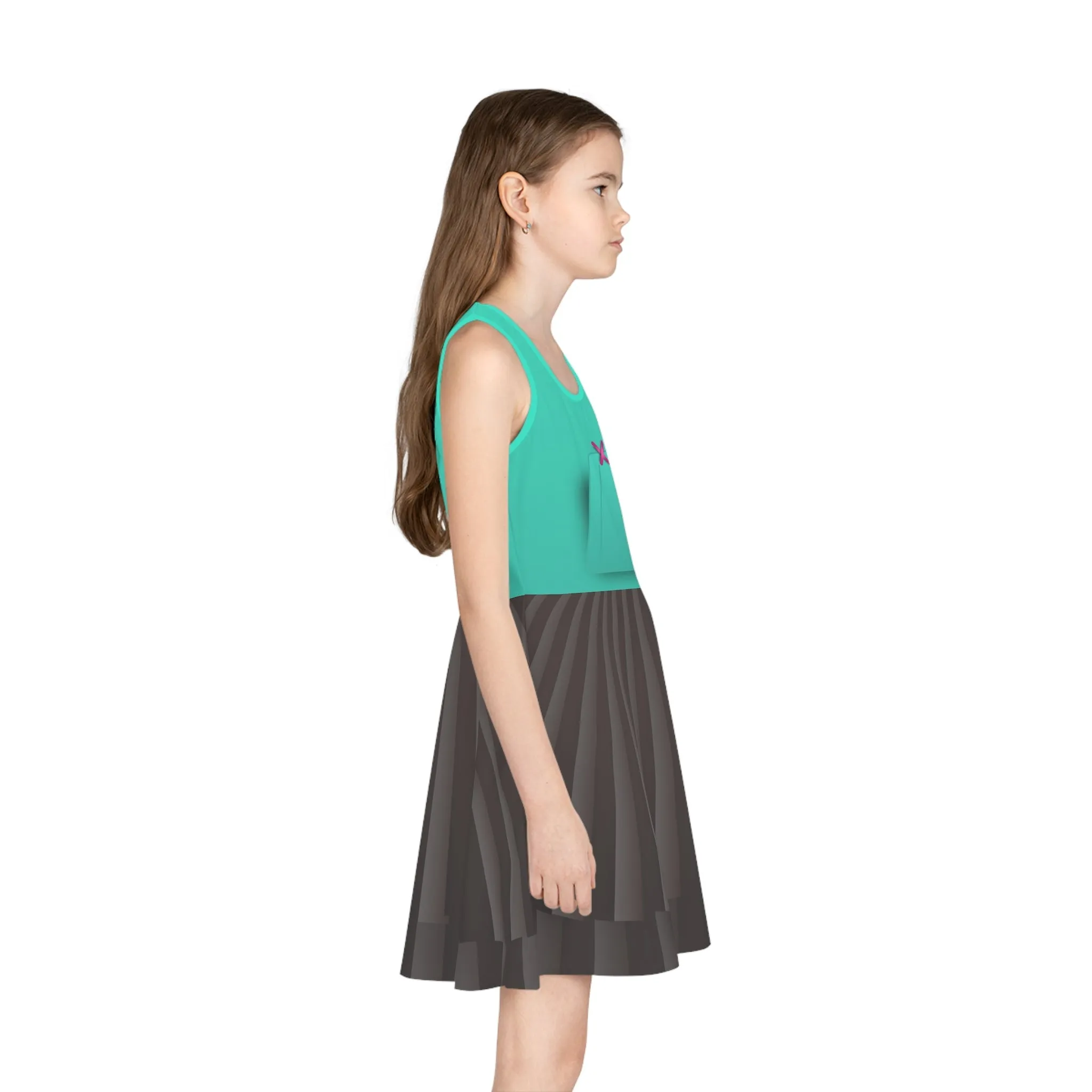 The Glitch Racer Girls' Sleeveless Sundress