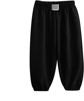 Toddler Boys Elastic Waist Baggy Sweatpants Kids Girls Breathable Comfy Aesthetic Joggers Plain Loose Athletic