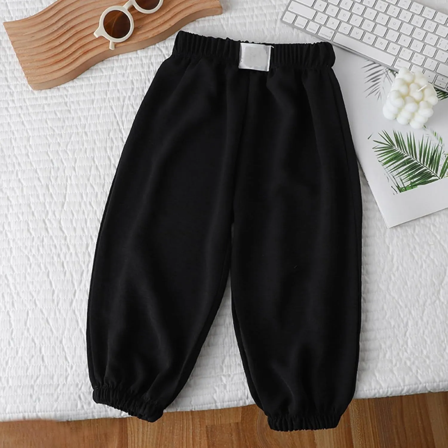 Toddler Boys Elastic Waist Baggy Sweatpants Kids Girls Breathable Comfy Aesthetic Joggers Plain Loose Athletic