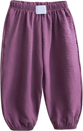 Toddler Boys Elastic Waist Baggy Sweatpants Kids Girls Breathable Comfy Aesthetic Joggers Plain Loose Athletic