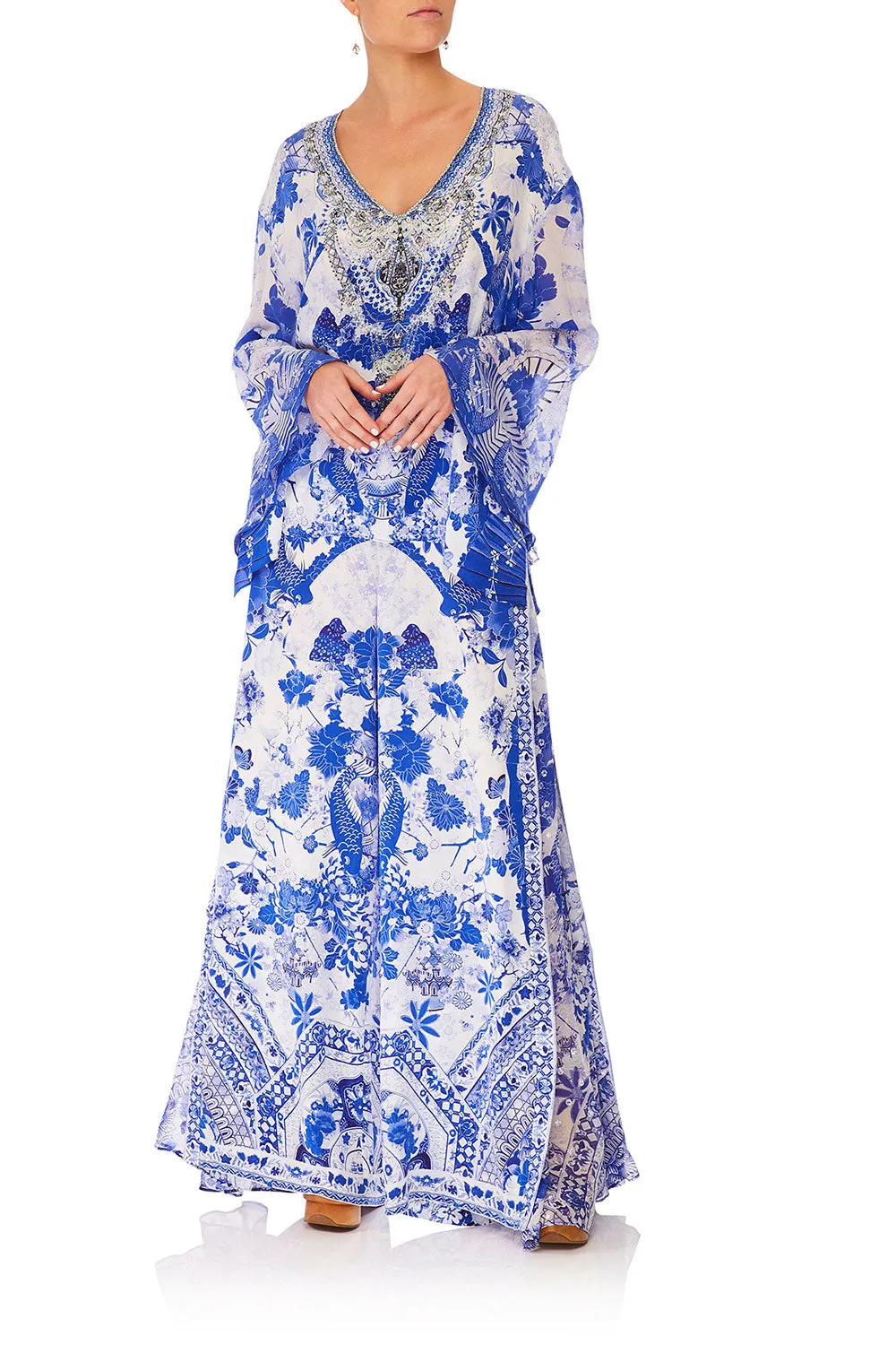 V-NECK A-LINE BLOUSE THE FAN SEA