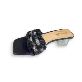 Valendnee Women's Rhinestone Braided Slide Sandal