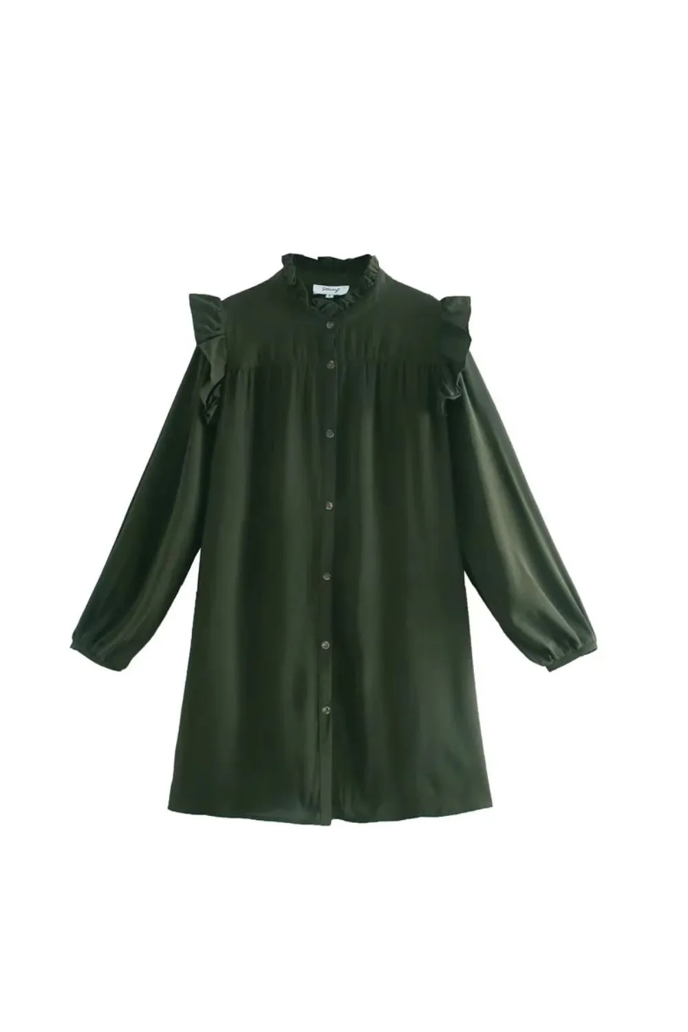 'Vicky ' Ruffled Long-Sleeve Relaxed Dress