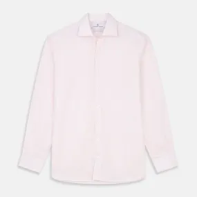 White and Pink Wide Stripe Shirt with Double Cuffs