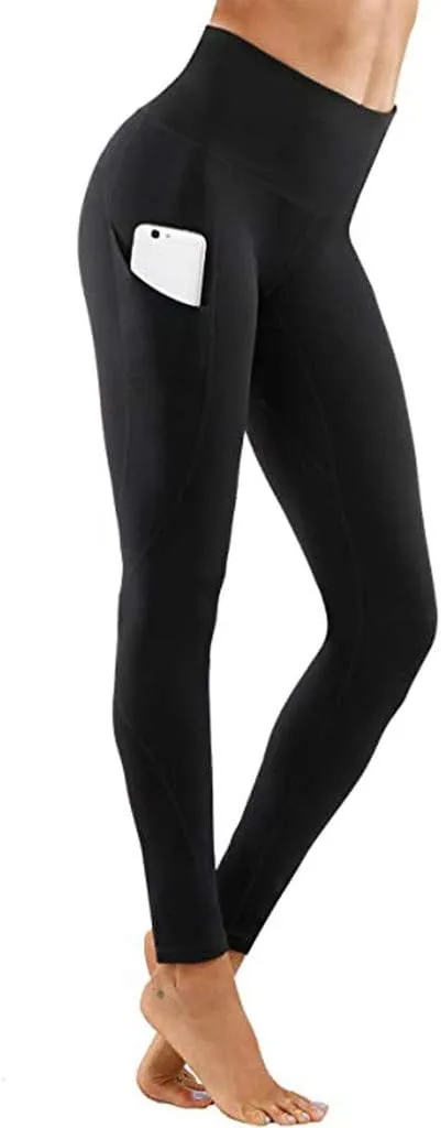 Women's Leggings with Pockets High Waist Athletic Pants Super Soft Stretchy Leggings Tummy Control Butt Lifting Pants