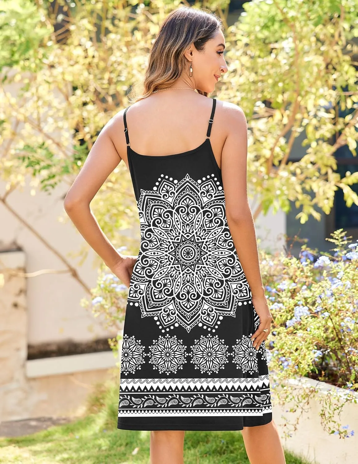 Zeagoo Women's Sleeveless Boho Beach Dress Floral Mini Sundress