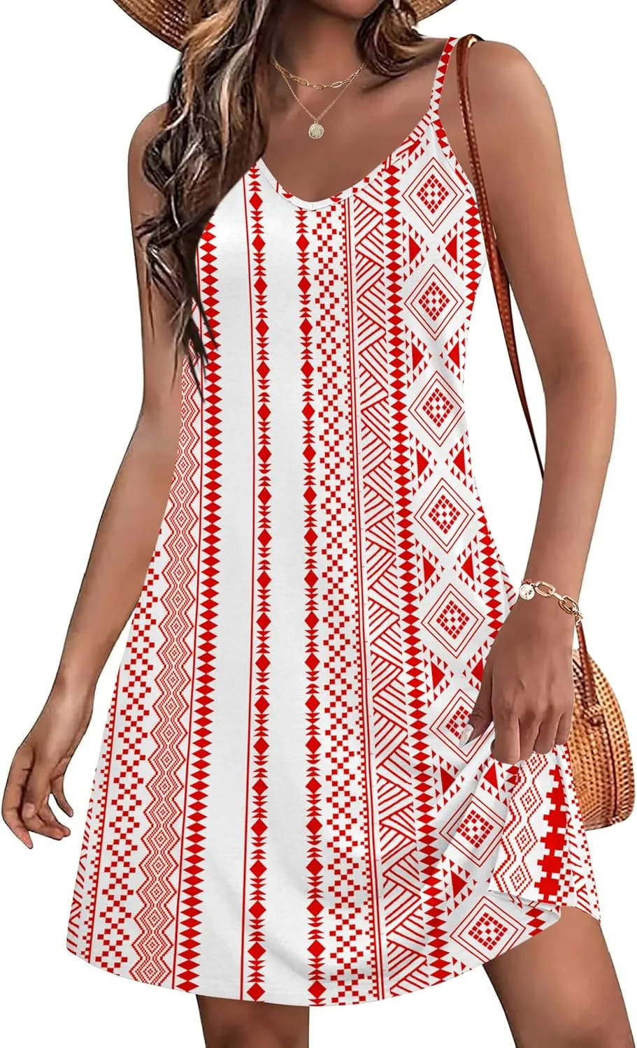 Zeagoo Women's Sleeveless Boho Beach Dress Floral Mini Sundress